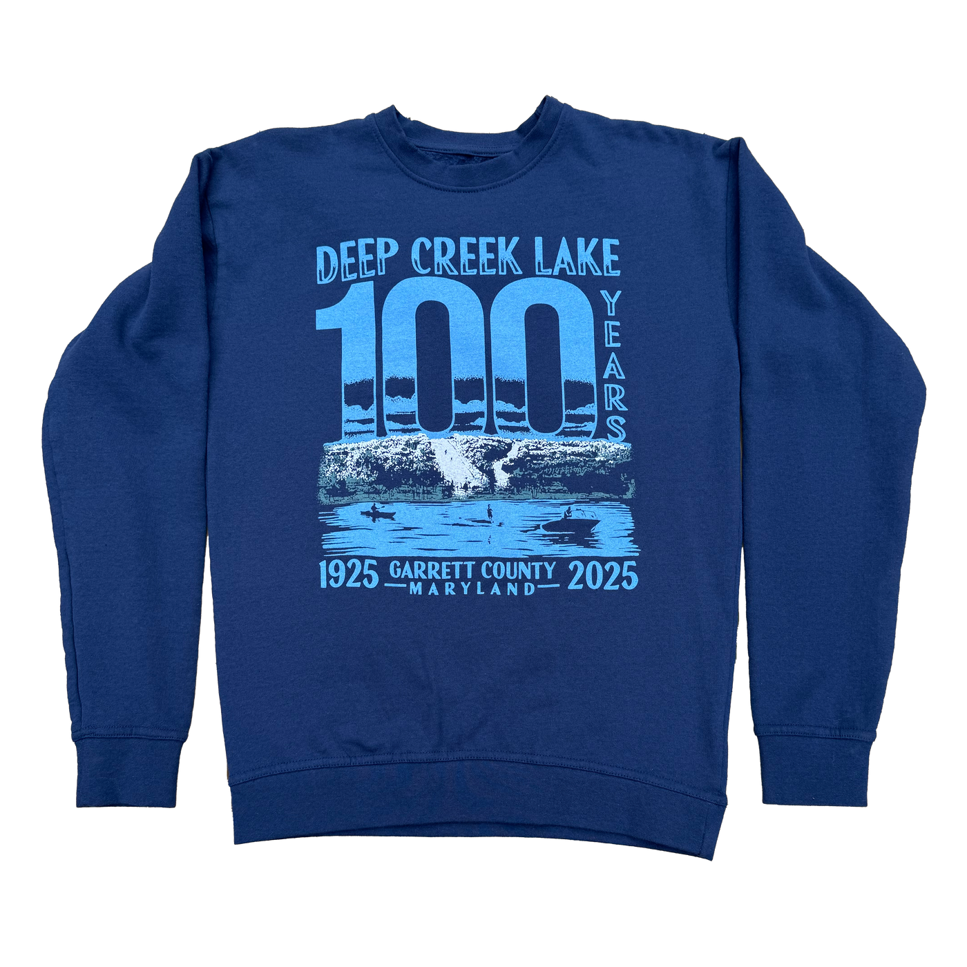 Deep Creek Lake 100 Year Crew Neck Blend Fleece - Unisex