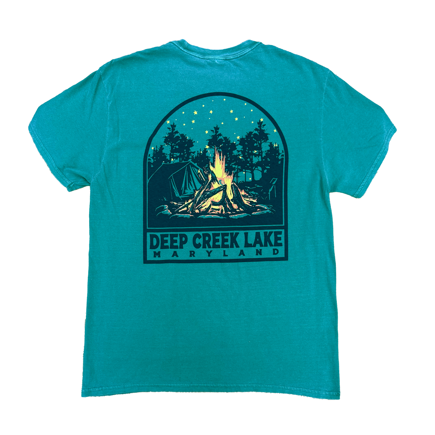 Deep Creek Lake Camp Fire Garment Dyed Tee - Unisex