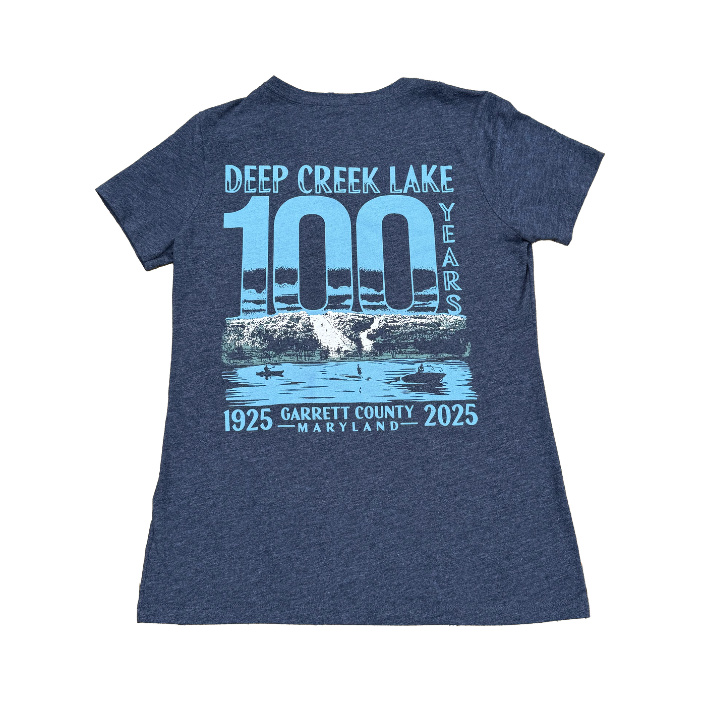 Deep Creek Lake 100 Year V-Neck Tee - Womens